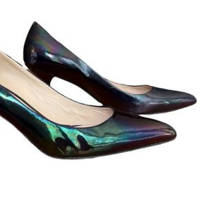 Stella Luna Black Metallic iridescent Patent leather Heels Size 35 (Approx US 5)
